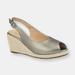 Cipriata Womens/Ladies Regina PU Buckle Wedge Heel Sandals - Pewter - Grey - 5