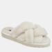 Journee Collection Journee Collection Women's Faux Fur Quiet Slipper - White - 6