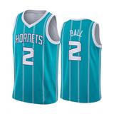 SheShow Men's Charlotte Hornets LaMelo Ball 2# Basketball Jersey Blue - Blue