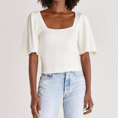 Z Supply Gigi Pointelle Sweater Top - White