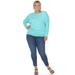 White Mark Plus Size Dolman Sleeve Top - Blue - 3X