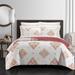 Chic Home Design Citroen 9 Piece Quilt Set Floral Scroll Medallion Pattern Print Bed In A Bag - White - KING / CALIFORNIA KING