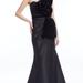 Badgley Mischka Mikado Trumpet Gown With Velvet Rose-Bow Bodice - Black