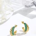 Classicharms Emerald Twisted Hoop Earrings - Green