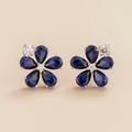 Juvetti Jewelry Florea Earrings In Blue Sapphire And Diamond - Blue