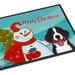 Caroline's Treasures 24 in x 36 in Snowman with Bernese Mountain Dog Door Mat Indoor/Outdoor