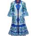 LA DOUBLE J Choux Dress Lakshmi Placed Blue - Blue - M