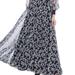 Badgley Mischka Cloud Print Tulle Beaded Shirt Dress - Black