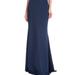 Badgley Mischka Cascading Ruffle Halter Gown - Blue