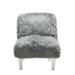 Chic Home Design Fabio Accent Side Chair Sleek Stylish Faux Fur Upholstered Armless Design Acrylic Legs, Modern Contemporary - Grey