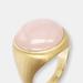 Etrusca Gioielli Signet Ring With Stone - Rose Quartz - Pink - 6