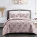 Chic Home Design Aprille 9 Piece Quilt Set Floral Pattern Print Bed In A Bag - Pink - FULL