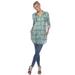 White Mark Plaid Tunic Shirt - Green - L - L1 (REGULAR)