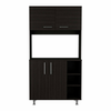 FM Furniture Colorado Pantry Cabinet, Three Open Shelves - Black