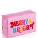 Shiraleah Cara "Merry & Bright" Large Cosmetic Pouch - Pink