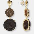 Etrusca Gioielli Drop Earrings With Antique Coins - Yellow