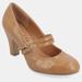 Journee Collection Women's Narrow Width Windy Pumps - Brown - 7