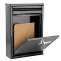 Fresh Fab Finds Lockable Wall Mount Mailbox - Galvanized Iron, 2 Keys - Secure Letter Post Box For Home & Office - Black