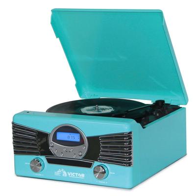 Victor Audio Diner 7-In-1 Turntable Music Center - Blue