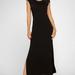 West K Ivy Knit Midi Dress With Side Slit - Black - S