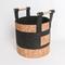 ELE Light & Decor Decorative Storage Basket Bins With Wood Handles Set Of 3