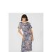 Principles Womens/Ladies Printed Puffed Midi Dress - Blue - 14