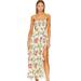 Caroline Constas Women Margo Cut-Out Dress Gown Yellow Red Blanc Floral - White