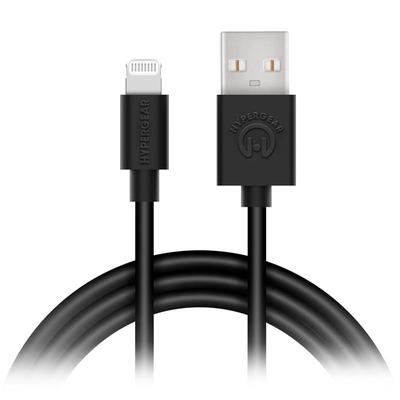 Hypergear USB To Lightning Rounded Cable 4ft - Bla...