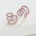 Sterling Forever Sterling Silver Braided Triple Row Ear Cuff Set of 2 - Pink