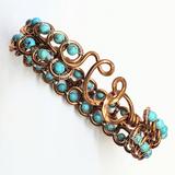 Alexa Martha Designs Turquoise Copper Wire Looped Bangle - Brown