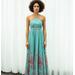 Sruti Dalmia Teal Spider Lily Halter Dress - Green - M