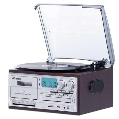Victor Audio Cosmopolitan 8-In-1 Turntable Music Center - Brown