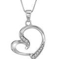 Vir Jewels 1/20 Cttw Heart Shape Diamond Pendant Necklace 14K White Gold With 18" Chain - White