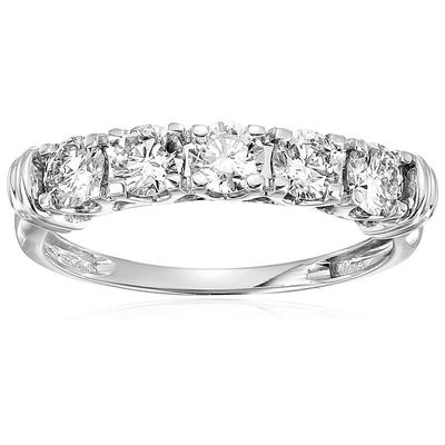 Vir Jewels 1/2 Cttw 5 Stone Diamond Ring Engagement Bridal In 14K White Gold Round Prong - White - 4.5