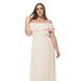 Anna-Kaci Plus Size Off Shoulder Ruffle Empire Maxi Dress - Brown - XL