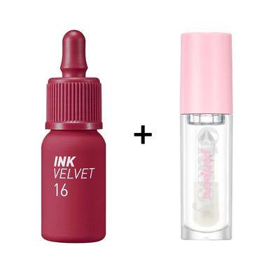 Peripera Ink Velvet [#16] + Ink Glasting Lip Gloss [#1]