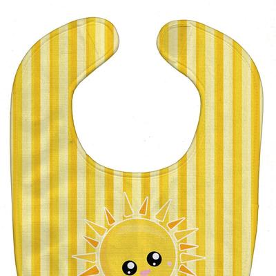 Caroline's Treasures Sunshine Sun Face on Stripes Baby Bib