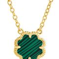 Sterling Forever Rose Petal Pendant Necklace - Green - MALACHITE