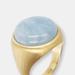 Etrusca Gioielli Signet Ring With Stone - Aquamarine - Blue - 7.5