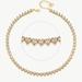 Classicharms Gold Heart Shaped Zirconia Tennis Choker Necklace - Gold