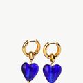 Classicharms EsmÃ©e Blue Glaze Heart Dangle Earrings - Blue