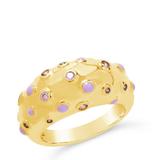 Sterling Forever Emberly Dome Ring - Gold - 8