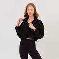 Lezat Sadie Cropped Windbreaker - Black - Black - XL