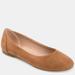 Journee Collection Women's Comfort Kavn Narrow Width Flat - Brown - 6