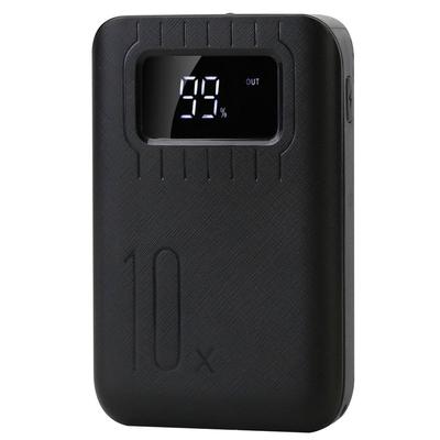 Fresh Fab Finds 10,000mAh Power Bank Charger With Dual USB Ports, LCD Display & Flashlight - Black