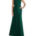 Alfred Sung Bow One-Shoulder Satin Trumpet Gown - D794 - Green - 6