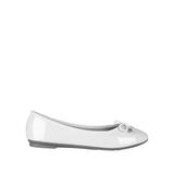 Krisp Womens/Ladies Patent Leather Ballerina Pumps With Bow - White - White - UK 7 / US 9