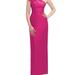 Alfred Sung Oversized Flower One-Shoulder Satin Column Dress - D850 - Pink