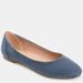 Journee Collection Women's Comfort Kavn Narrow Width Flat - Blue - 8