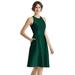 Alfred Sung High-Neck Satin Cocktail Dress With Pockets - D769 - Green - 14